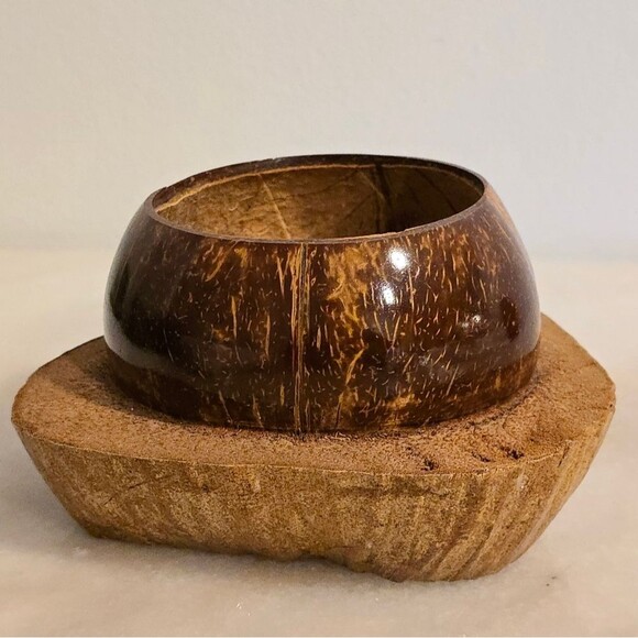 Coconut Shell Pot Planter for Orchid Flowers Cactus African Pot Handcrafted - Picture 3 of 7